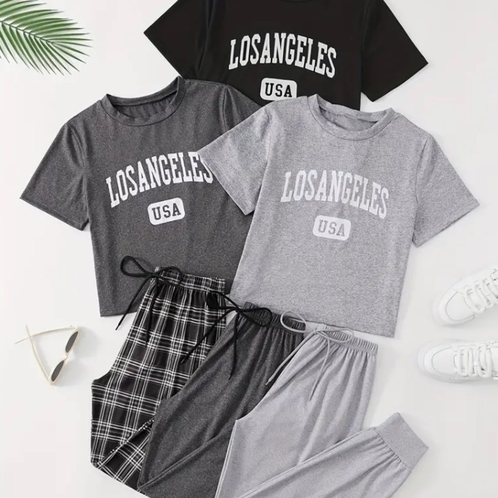 Women's Letter Print Casual Lounge Set